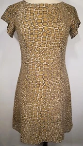 Marella Mara Max 8 Dress Giraffe Dress Brown Animal Print Short Sleeve Italy - Picture 1 of 12