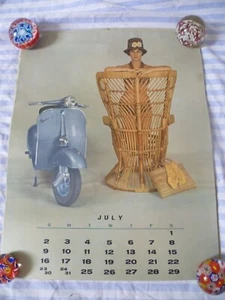 Original Vespa Calendar Page 1961 Piaggio - July 1961 - Picture 1 of 1