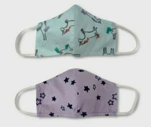 Kids' Set of 2pks #4 Unicorn Cloth Face Masks - Cat & Jack Lavender/Green - Bild 1 von 5