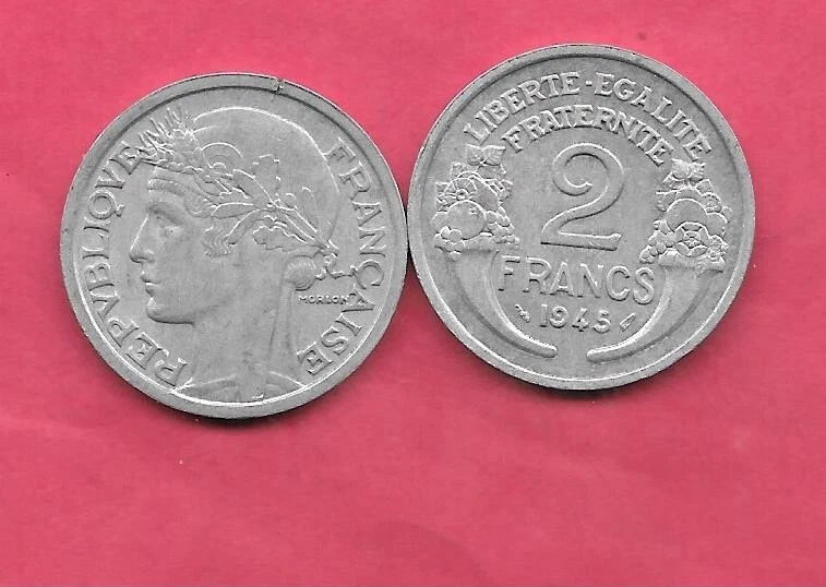 FRANCIA KM886a.1 1945 en muy buen estado - muy fina - antigua moneda de aluminio de 2 francos Foto 1 de 1