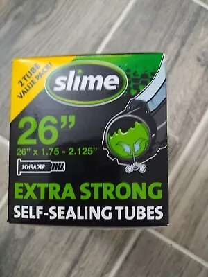 Slime Smart Tube Schrader Valve Bicycle Self SealingTube 26 x 2 Pack Puncture Se - Image 1 of 4