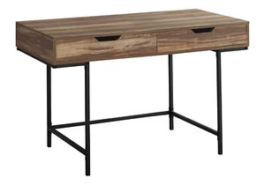 Computer Desk Home Office Laptop Storage Drawers 48"l Work Brown Laminate Black - Picture 1 of 12