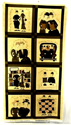 Vintage Sandy Gervais Best Friends Moda Sewing Cotton Fabric Panel 22.5x42" - Image 1 of 4