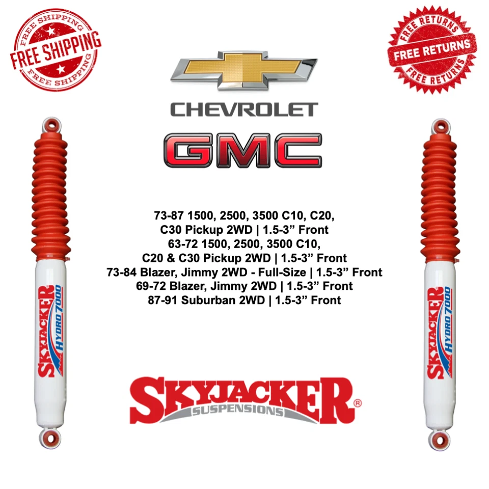 Par de amortiguadores delanteros Skyjacker Hydro para GMC C2500 C3500 Suburban Jimmy Foto 1 de 4