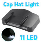 11-LED HeadLamp Flashlight Cap Head Light Hat Fishing Camping Clip On Headlight
