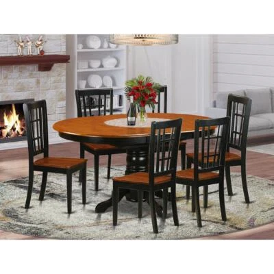 7  PC  Dining  set-Dining  Table  and  6  Wooden  Kitchen  Chairs - Image 1 of 4