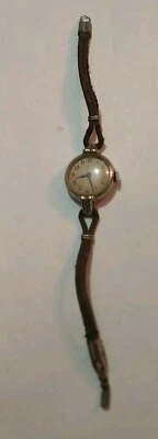 Antiguo reloj de pulsera Hamilton relleno de oro blanco de 10 quilates para damas necesita correa nueva Foto 1 de 4