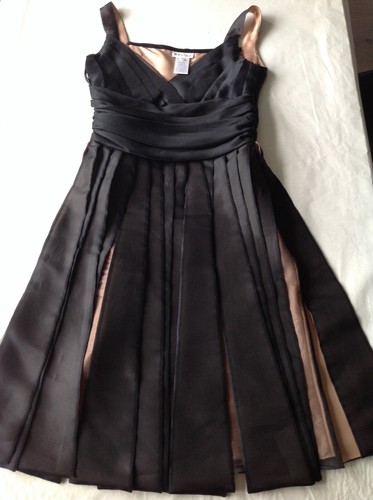 AUTENTICO ABITO CELINE PARIS NERO 100% SETA TAGLIA EUR 36 NERO E NUDO