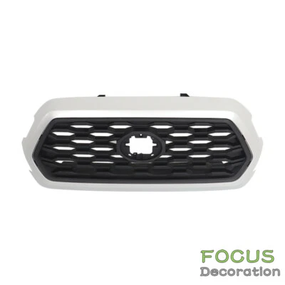 Conjunto de parrilla superior delantera negra mate y plateada para Toyota Tacoma 2016-2022 Foto 1 de 4