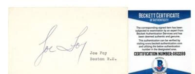 JOE FOY BOSTON RED SOX SIGNED 3X5 INDEX CARD BECKETT #G62299 - Image 1 of 2