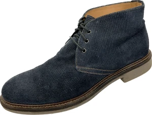 Baldinini Italy men's blue suede leather lace up ankle boots shoes sz EU42 US9 - Picture 1 of 14
