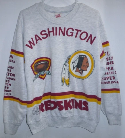 Vintage 90's Long Gone Washington Redskins NFL Allover Print Sweatshirt Men's L Cover