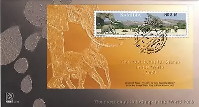 Elephants Hoarusib River The Most Beautiful Stamp In The World Namibia FDC 2003 - Image 1 of 2
