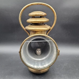 Antique c.1910 Dietz Dainty Side Lamp Red & Clear Lens Brass Carriage Auto - Picture 1 of 15