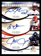 2009 UD SP Signature Trios Football #T-TJJ Taylor Johnson Jones Auto /25