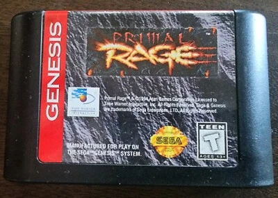 Primal Rage (Sega Genesis, 1995, Authentic, Cartridge Only, Original) - Image 1 of 3