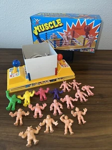 Vintage Mattel M.U.S.C.L.E. Men Wrestling Ring 1985 Box & Figures. Rare - Picture 1 of 23