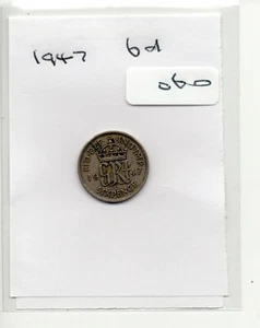 GB - Coin  (C060)  George V1 - 1947  - six pence - Picture 1 of 1