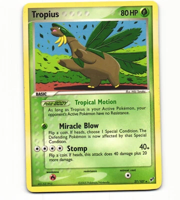 2005 Heavy Play HP Pokemon Non Holo Tropius 27/107 ex Deoxys - Image 1 of 2