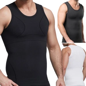 Para hombres Bambú Carbón Compresión Formador Corporal Prendas para el torso sin mangas Chaleco de culturismo Camiseta - Imagen 1 de 24