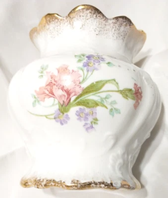 Antique 1903 Homer Laughlin Floral Pattern Gold Guilding Brush Pot Made in USA - Image 1 of 4