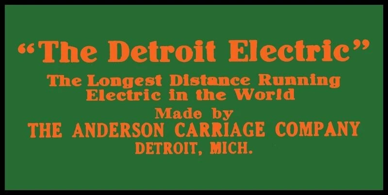 1909 Anderson Carriage Co. Detroit Electric Car NEW Sign: 12x24" USA STEEL - Image 1 of 1