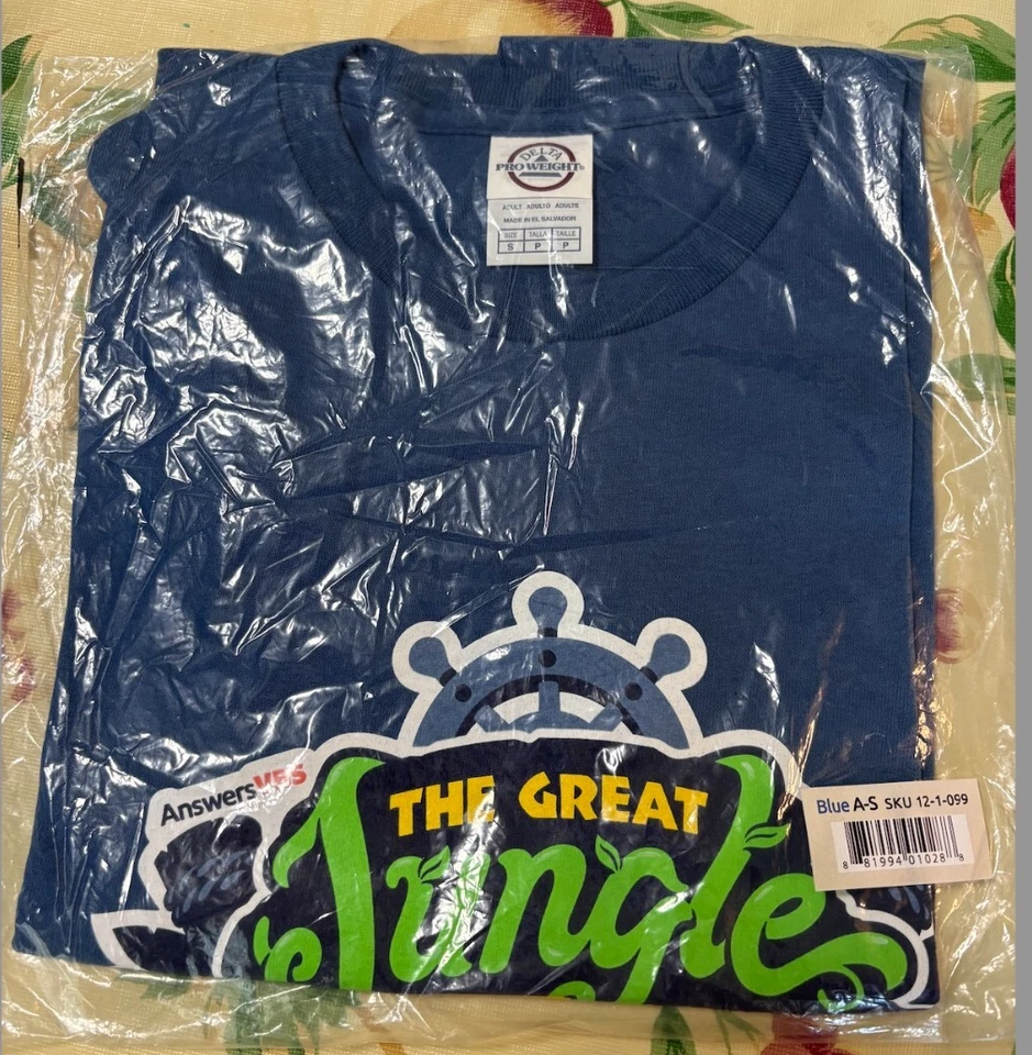 Camiseta The Great Jungle Journey Talla A-S Azul AIG Respuestas en Genesis VBS Foto 1 de 1