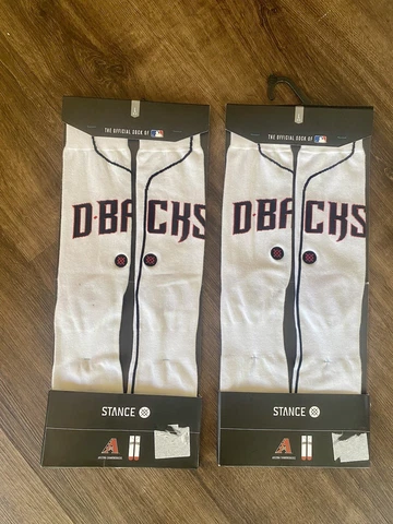 2 Stance  Arizona Diamondbacks  Home Crew Socks Men's L Large 9-12 White Red MLB Cover