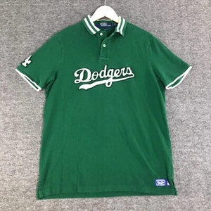 Ralph Lauren Shirt Men Medium Classic Fit Polo Green Los Angeles Dodgers Logo - Picture 1 of 19