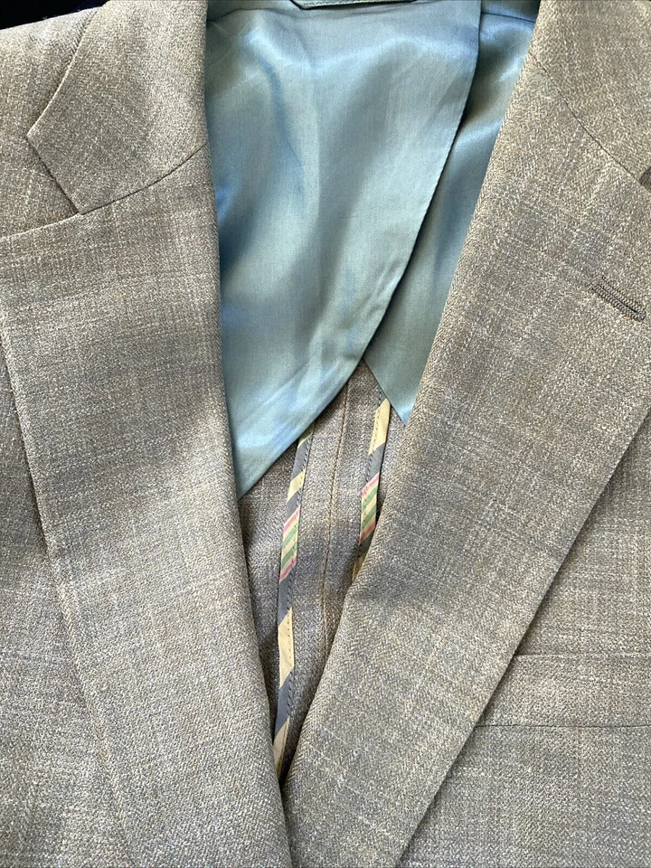 Blazer Abrigo Deportivo IBIZA Azul Tostado Talla 42 Texturizado Seda Lino Lana Foto 1 de 4