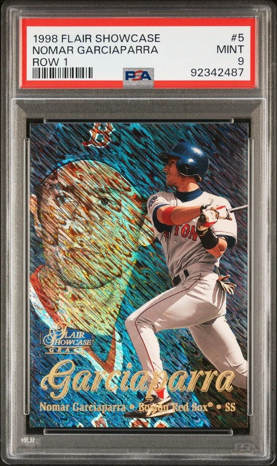 1998 Flair Showcase Row 1 #5 Nomar Garciaparra | PSA 9 Mint | Boston Red Sox - Image 1 of 3