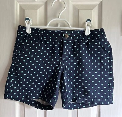 Pantalones Cortos para Mujer Merona Azul Marino Bolsillos a Lunares Algodón Tiro Bajo Talla 2 Usados en Excelente Condición Foto 1 de 4