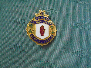 OLD NORTHERN IRELAND PRIVATE GREENS BOWLING LEAGUE - ENAMEL BADGE - H W MILLER