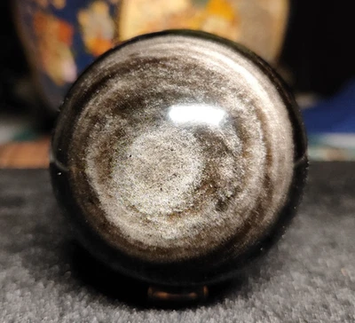 Sfera di Cristallo 386g 68mm Minerale Ossidiana Argento Crystal Sphere Messico - Immagine 1 di 4