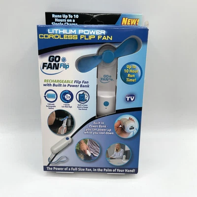 Go Fan Flip Portable USB Charging Station Personal Mini Fan Rechargeable 10 hr - Image 1 of 4