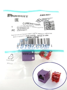 Panduit CJ5E88TGVL Cat5e Mini-Com Jack Violeta ~STSI - Imagen 1 de 3