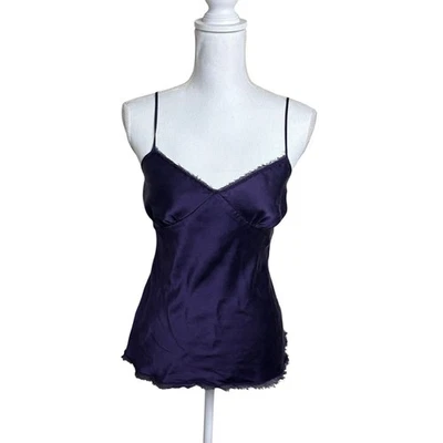Vintage Express Purple Silk Tank Early 2000s Y2K Minimalist S - Image 1 of 4