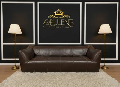 Mario Bellini B&B Italia Le Bambole Three Seater Leather Sofa Brown - Image 1 of 4