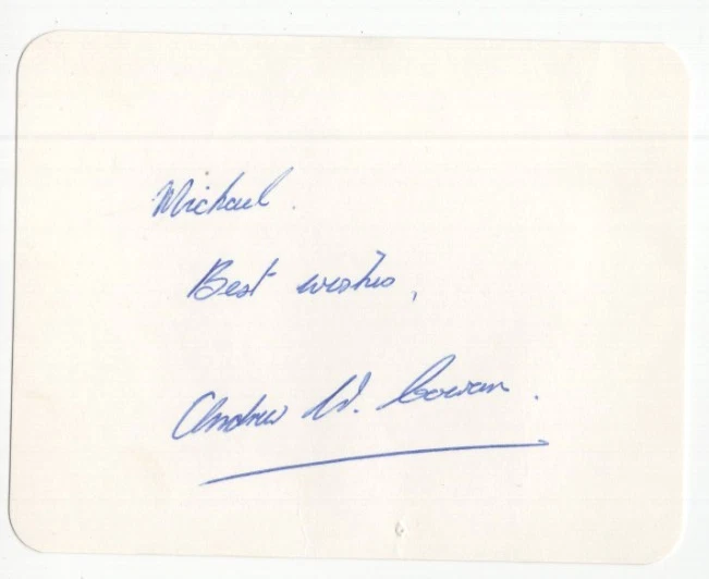Andrew Cowan Signed Card 1969 / Autographed Auto Racing, Rally Driver - Image 1 of 1
