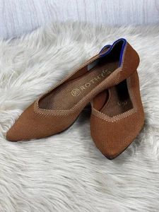 Rothys The Point Flat 8,5 fulvo ambra marrone maglia ecologica comfort chic - Foto 1 di 7