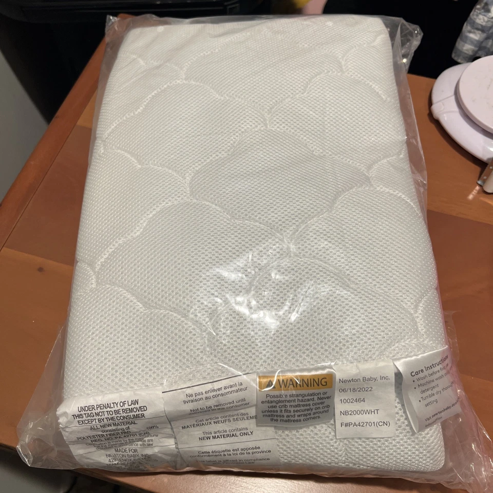 Водонепроницаемый матрас для кроватки Newton | 100% дышащий стандартный белый - Изображение 1 из 2