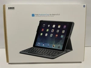 Anker Bluetooth Folio Keyboard Case for Ipad 4/3/2 Black Model TC941 - Picture 1 of 6