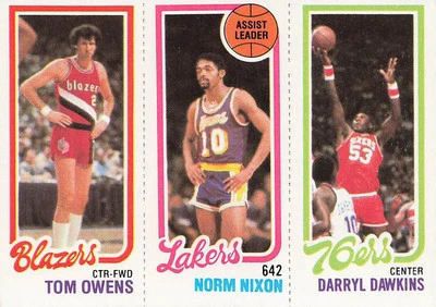 1980-81 Topps #134 / 180 / 201 Tom Owens / Norm Nixon / Darryl Dawkins - Image 1 of 2
