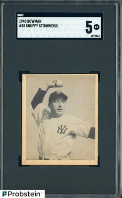1948 Bowman SETBREAK #35 George Stirnweiss New York Yankees RC Rookie SGC 5 EX - Image 1 of 2