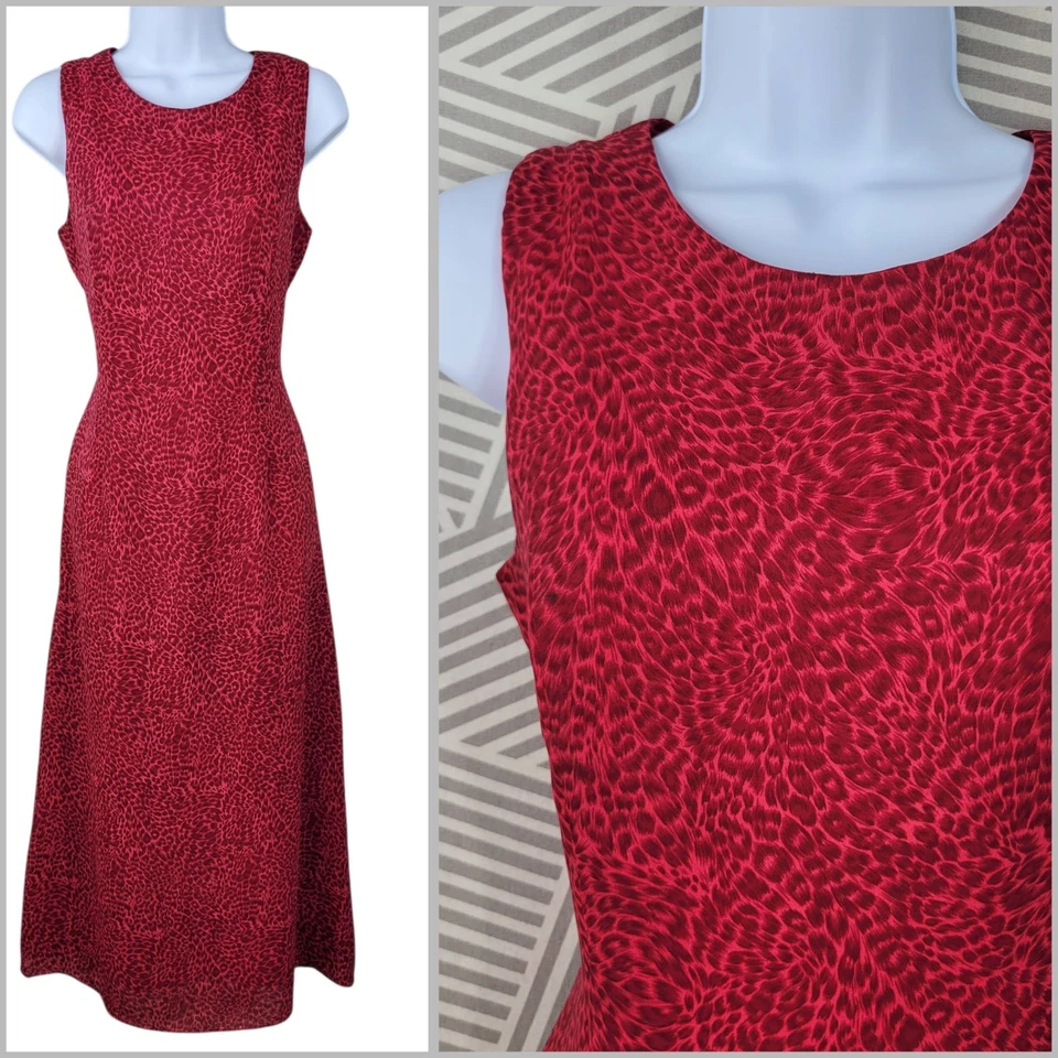 Vestido sin Mangas de Fiesta Vintage Años 90 8 Grunge Alt Elástico Rosa Guepardo Estampado Leopardo  Foto 1 de 4