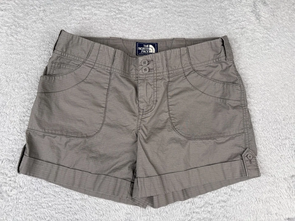 The North Face Shorts Women 6 Gray Rip-Stop Cotton Blend Cargo Hiking Camp 31x5 - Image 1 of 4
