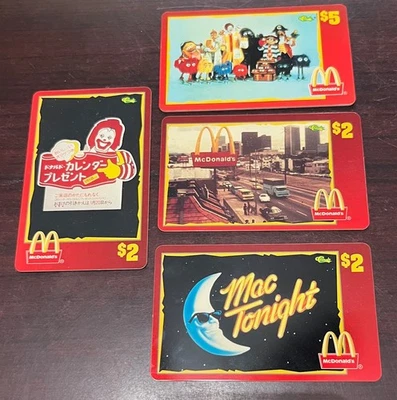 Lote de 4 Cartões Telefônicos McDonald's Clássicos/Sprint 1996 $2 - Tema Mac Tonight - Estado perfeito - Imagem 1 de 2