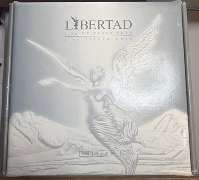 2004-Mo México Libertad Onza 1 Kilo .999 Plata Prueba Como Foto 1 de 4