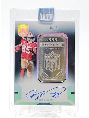VERNON DAVIS 2024 PANINI EMINENCE NFL TROY OUNCE SILVER BAR AUTO 10/10 Q0895 - Image 1 of 2