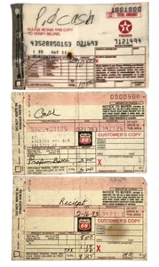 3 Vintage Gas Station Credit Card Gas Receipts 1993 - Picture 1 of 2